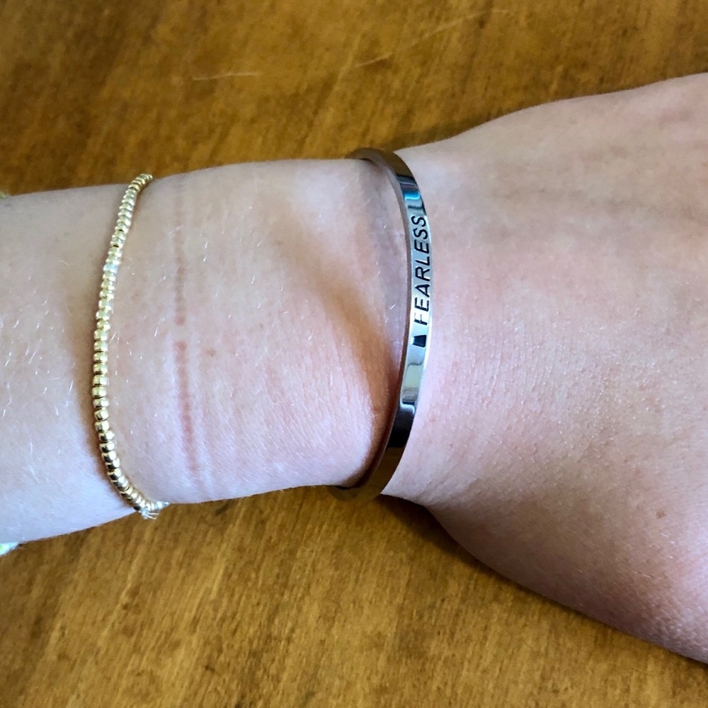 Fearless Silver Mantra bracelet OS